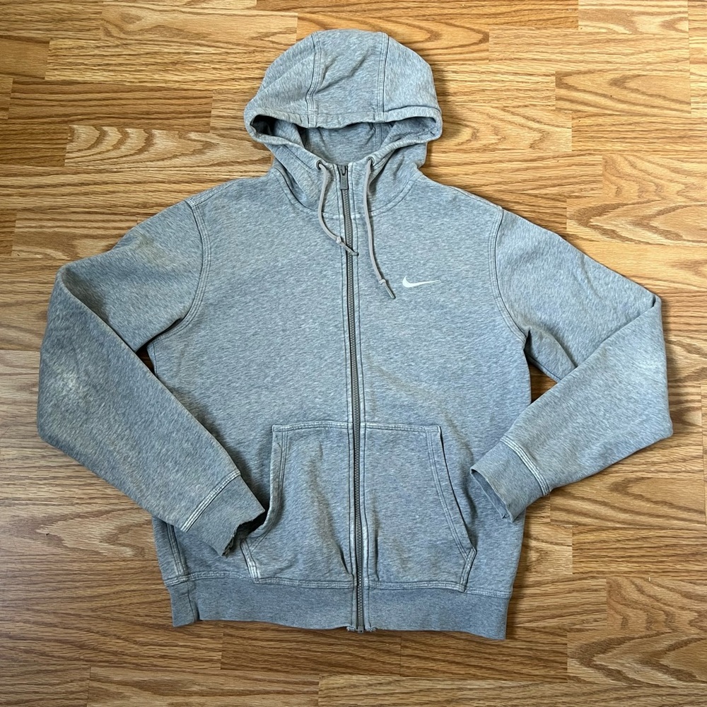 Nike Men’s Club Fleece Full-Zip Hoodie Gray Size Medium